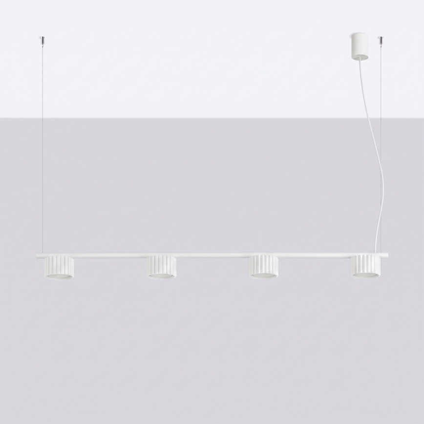 Suspension sur câble AURA 4xGX53/10W/230V blanche