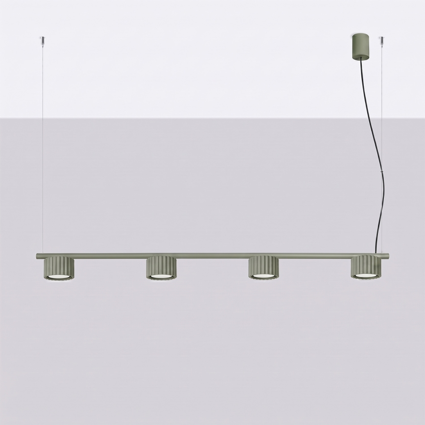 Suspension à câble AURA 4xGX53/10W/230V vert