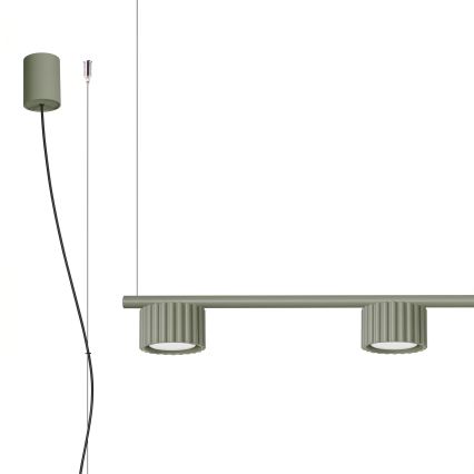 Suspension à câble AURA 4xGX53/10W/230V vert