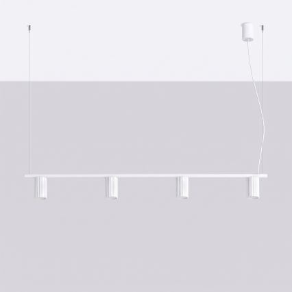 Hanglamp aan kabel KARBON 4xGU10/10W/230V wit