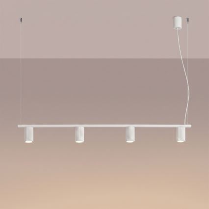 Suspension sur câble KARBON 4xGU10/10W/230V blanche