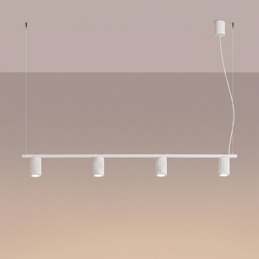 Suspension sur câble KARBON 4xGU10/10W/230V blanche