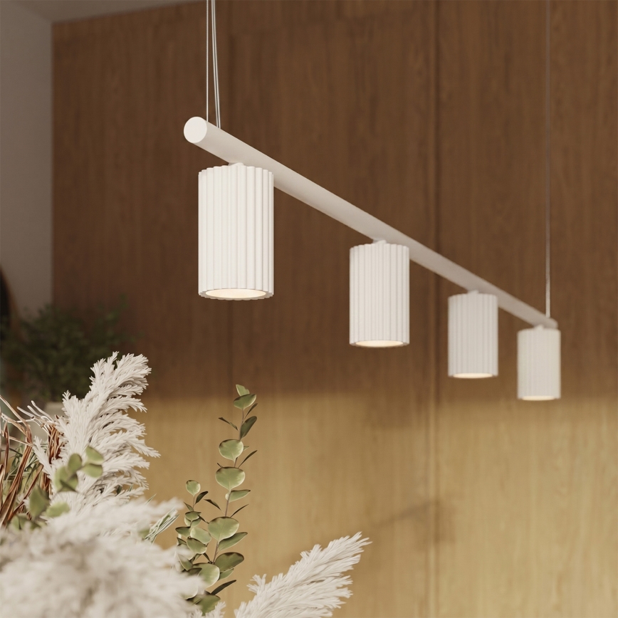 Suspension sur câble KARBON 4xGU10/10W/230V blanche