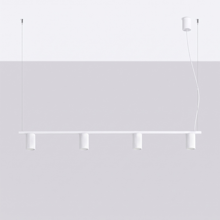 Suspension sur câble KARBON 4xGU10/10W/230V blanche