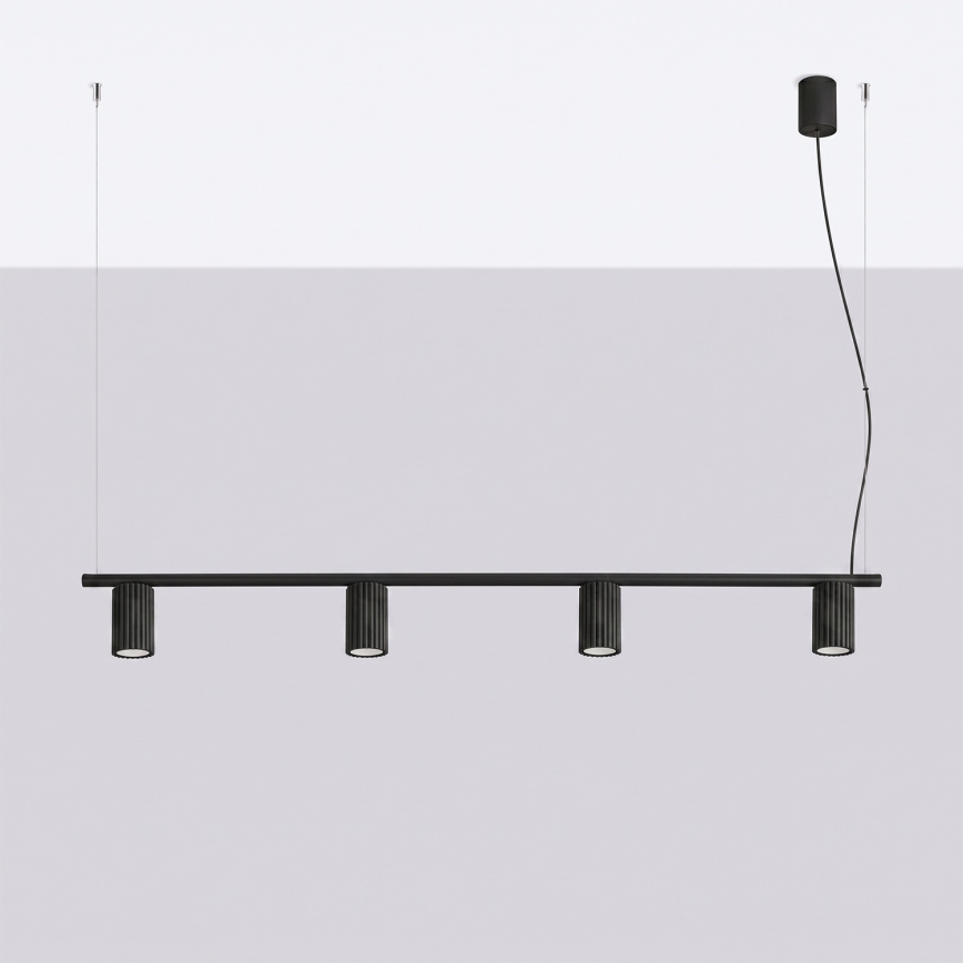 Hanglamp met kabel KARBON 4xGU10/10W/230V zwart