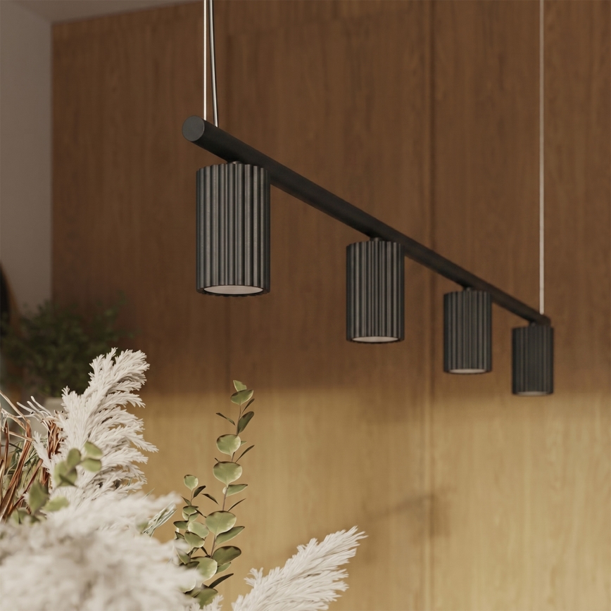 Suspension sur câble KARBON 4xGU10/10W/230V noir