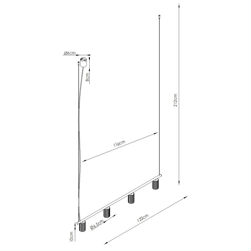 Suspension sur câble KARBON 4xGU10/10W/230V noir