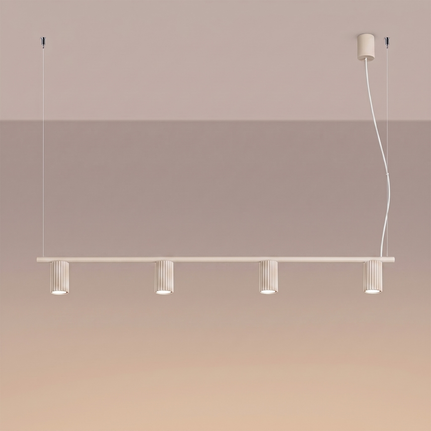 Suspension à câble KARBON 4xGU10/10W/230V crème