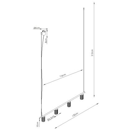 Suspension à câble KARBON 4xGU10/10W/230V crème