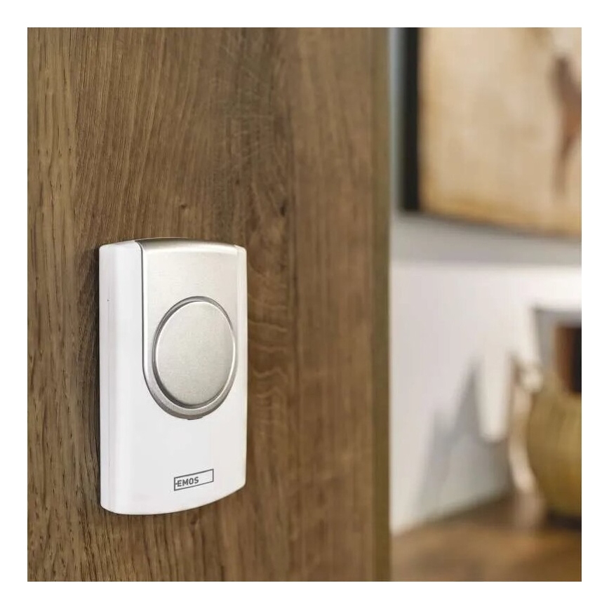 Sonnette sans fil 3xAA/1xCR2032 IP44 blanc/argent