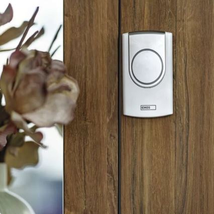 Sonnette sans fil 3xAA/1xCR2032 IP44 blanc/argent