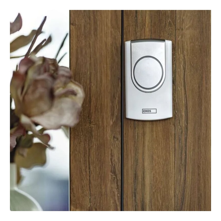 Sonnette sans fil 3xAA/1xCR2032 IP44 blanc/argent