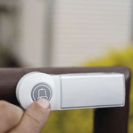 Sonnette sans fil 3xAA/1xCR2032 IP44 blanc/argent