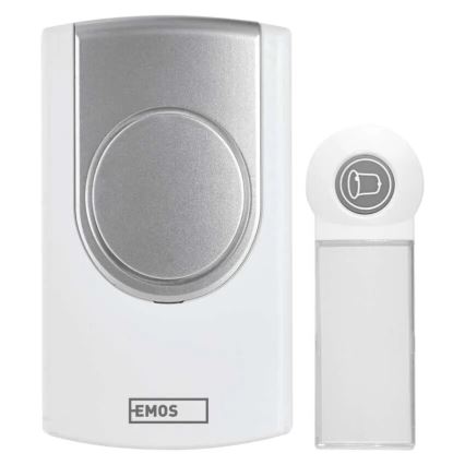 Sonnette sans fil 3xAA/1xCR2032 IP44 blanc/argent