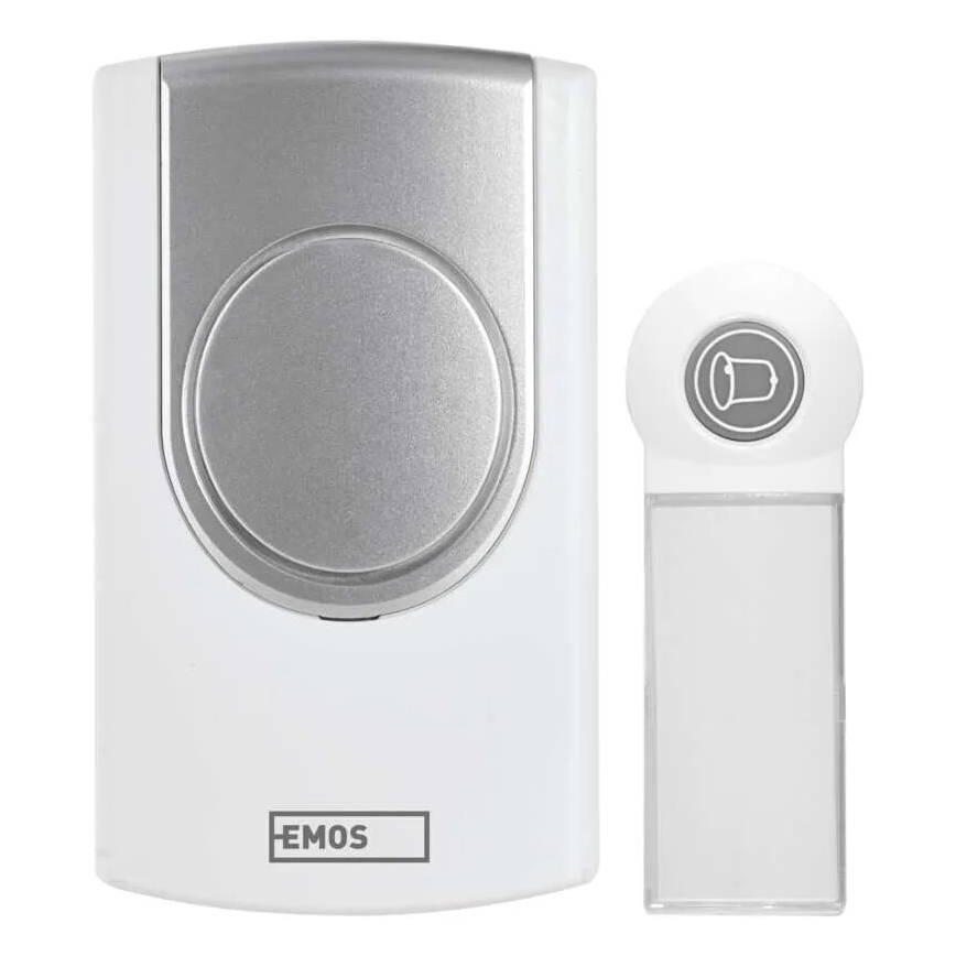 Sonnette sans fil 3xAA/1xCR2032 IP44 blanc/argent