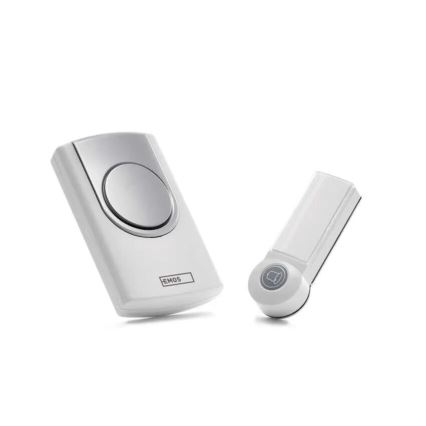 Sonnette sans fil 3xAA/1xCR2032 IP44 blanc/argent