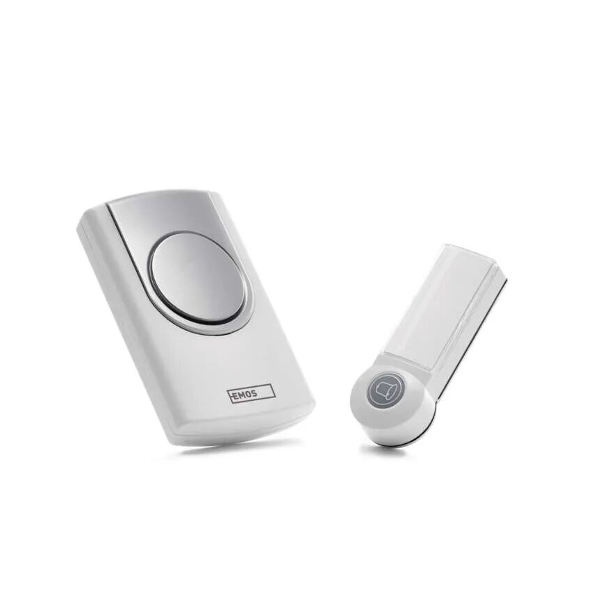 Sonnette sans fil 3xAA/1xCR2032 IP44 blanc/argent