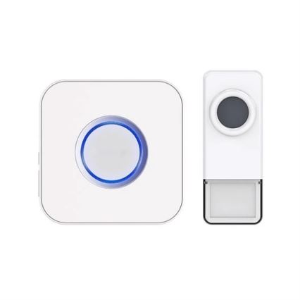 Sonnette sans fil 3xAAA/1xA23 IP55 blanc