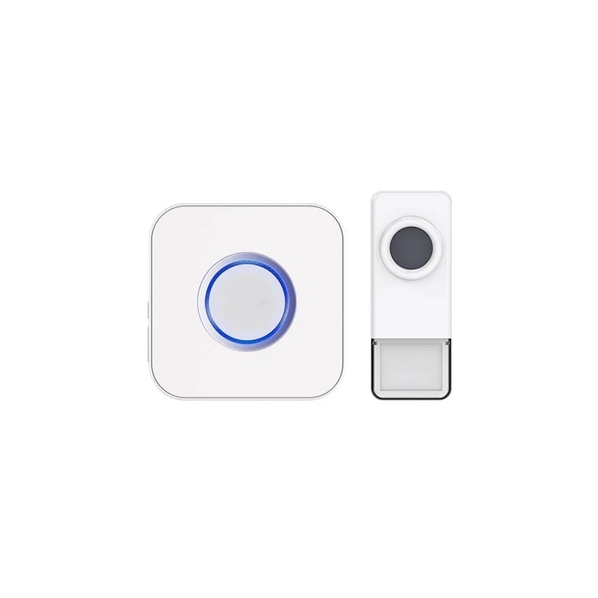 Sonnette sans fil 3xAAA/1xA23 IP55 blanc