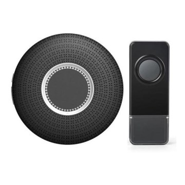 Sonnette sans fil à brancher 230V/1xA23 IP55 noir