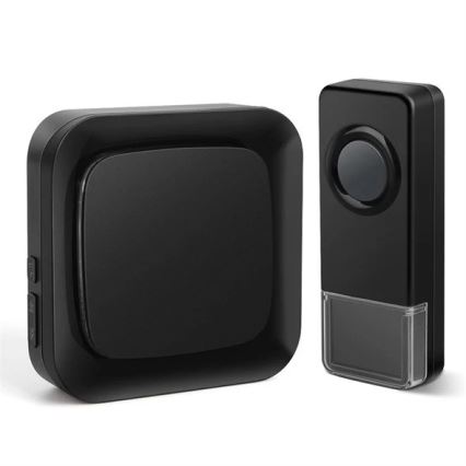 Sonnette sans fil à brancher 230V/1xA23 IP55 noir