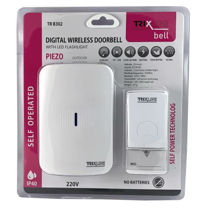 Sonnette sans fil à brancher PIEZO BELL 230V + 1x23A IP40 blanc