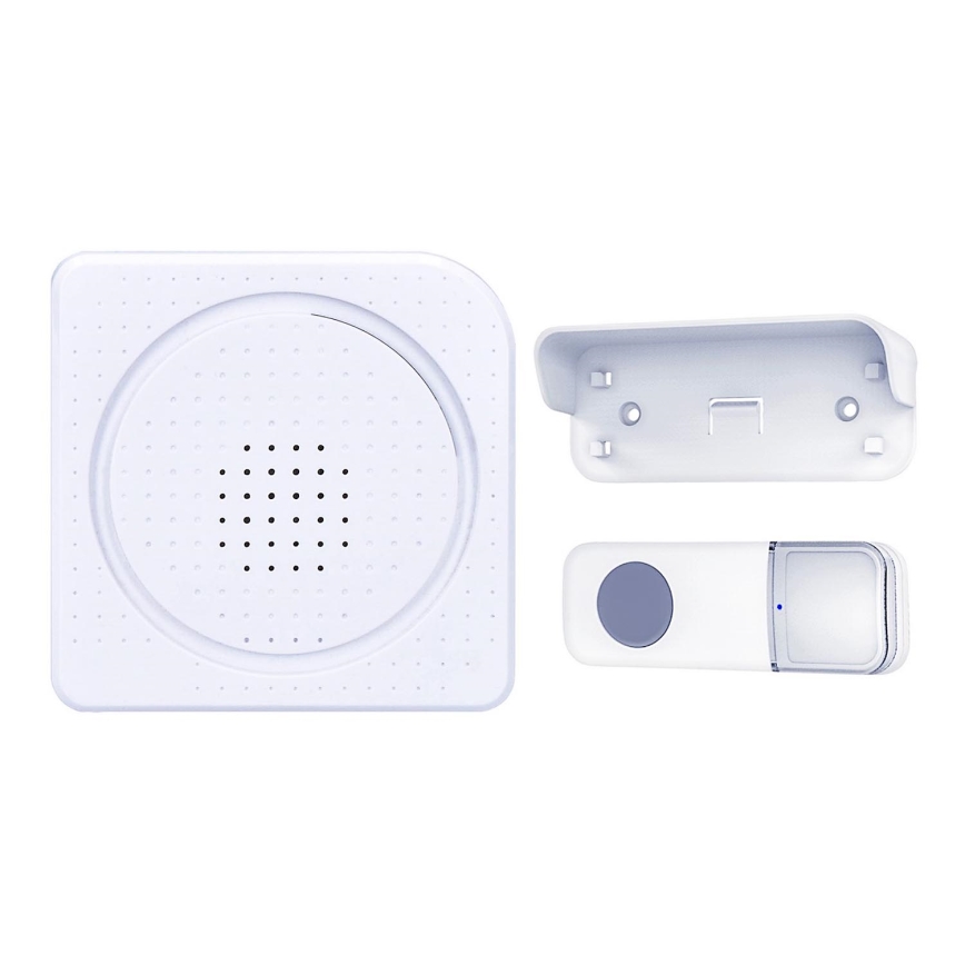 Sonnette sans fil alimentée par piles 3V/3xAA IP44 blanc