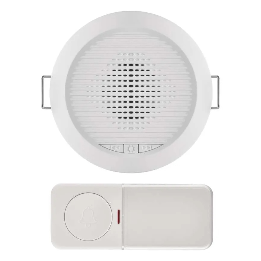 Sonnette sans fil encastrable 230V + 1xCR2032 blanche