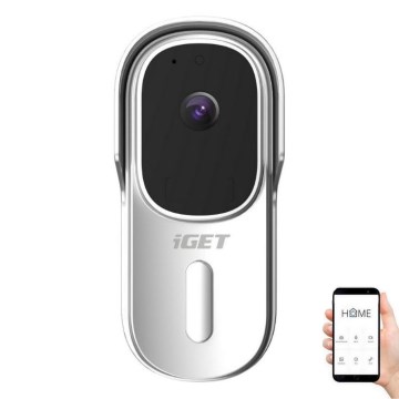 Sonnette vidéo avec détecteur de mouvement Full HD 1080p 5200 mAh IP65 Wi-Fi  Tuya blanche