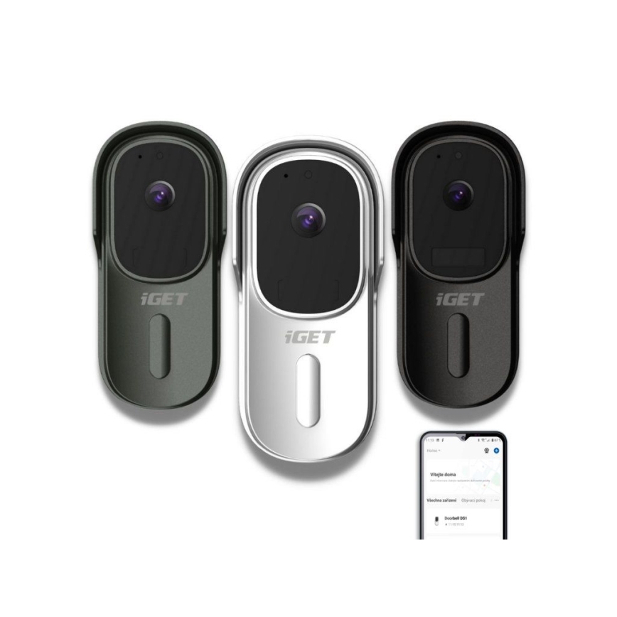 Sonnette video avec détecteur de mouvement Full HD 1080p IP65 Wi-Fi anthracite + enceinte