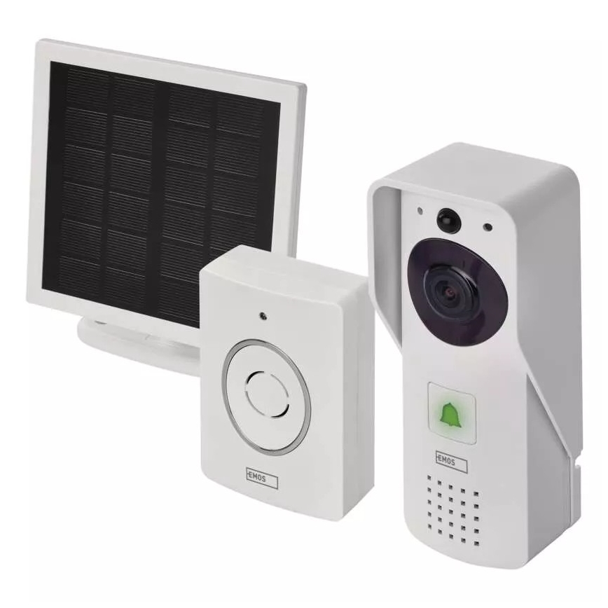Sonnette vidéo sans fil avec panneau solaire GoSmart 4400 mAh 3xAA IP44 Wi-Fi Tuya
