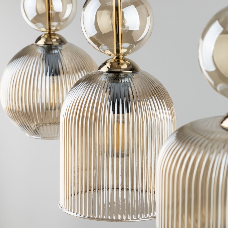 SOPHIA hanglamp aan snoer 3xE14/10W/230V zwart/rookbeige