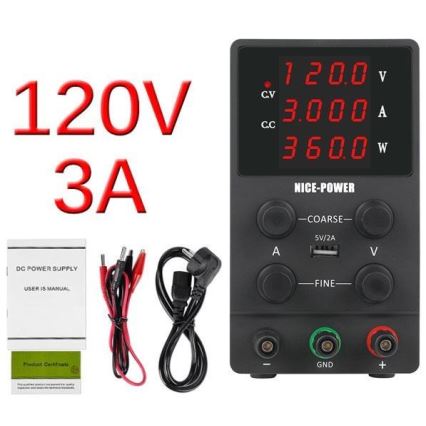 Source d'alimentation de laboratoire 0-120V/0-3A