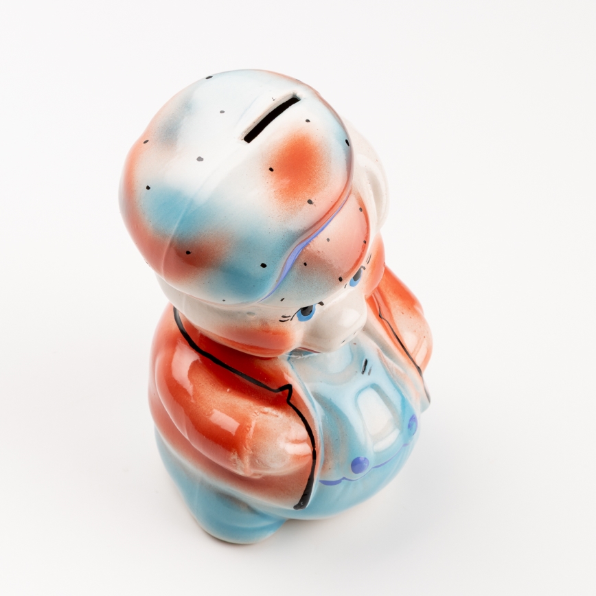 Spaarvarken rood blauw