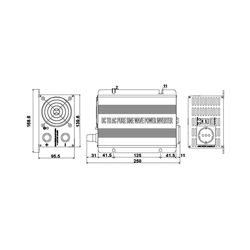 Spanningsomzetter 600W/24V/230V