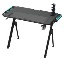 Speeltafel FALCON met LED RGB achtergrondverlichting 116x60 cm zwart