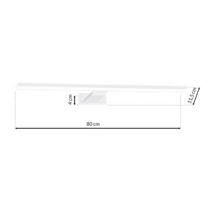 Spiegelverlichting voor de badkamer SHINE WHITE LED/15W/230V 80 cm IP44 wit