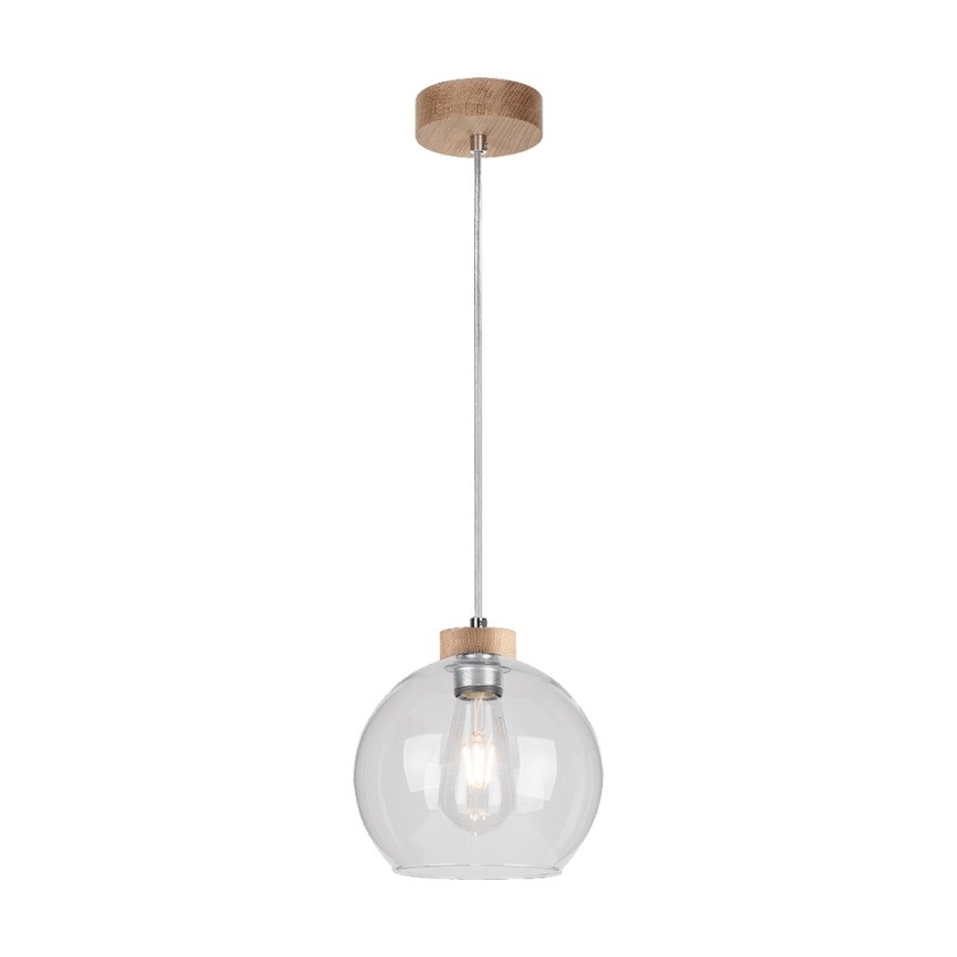 Hanglamp aan een koord LAGUNA 1xE27/60W/230V eiken - FSC-gecertificeerd