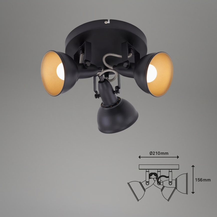 Spot 3xE14/40W/230V noir