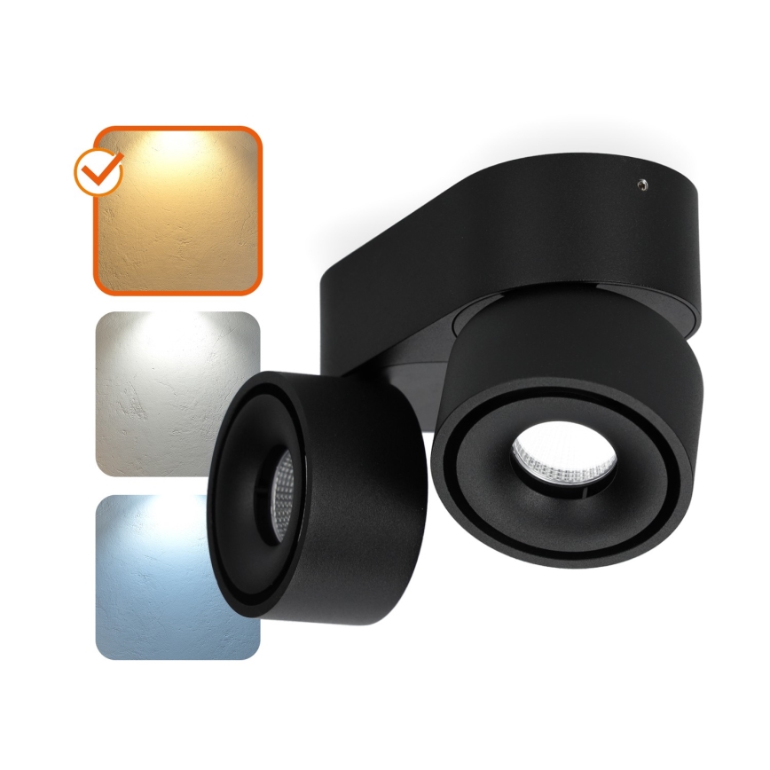 Spot à intensité variable LAHTI MINI 2xLED/9W/230V 3000K CRI 90 noir