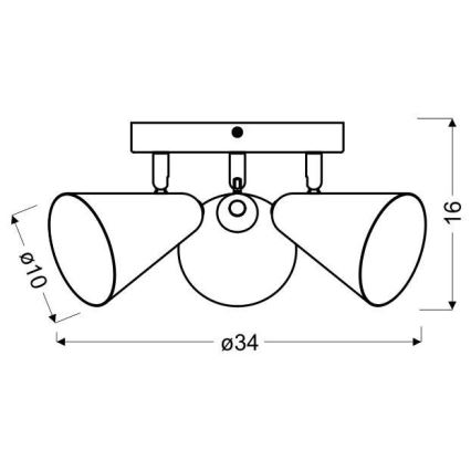 Spot AMOR 3xE14/40W/230V geel