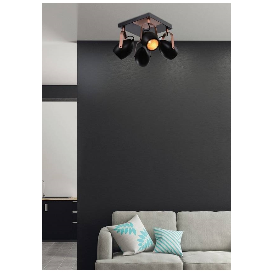 Spot ANICA 4xE14/40W/230V noir/cuivre