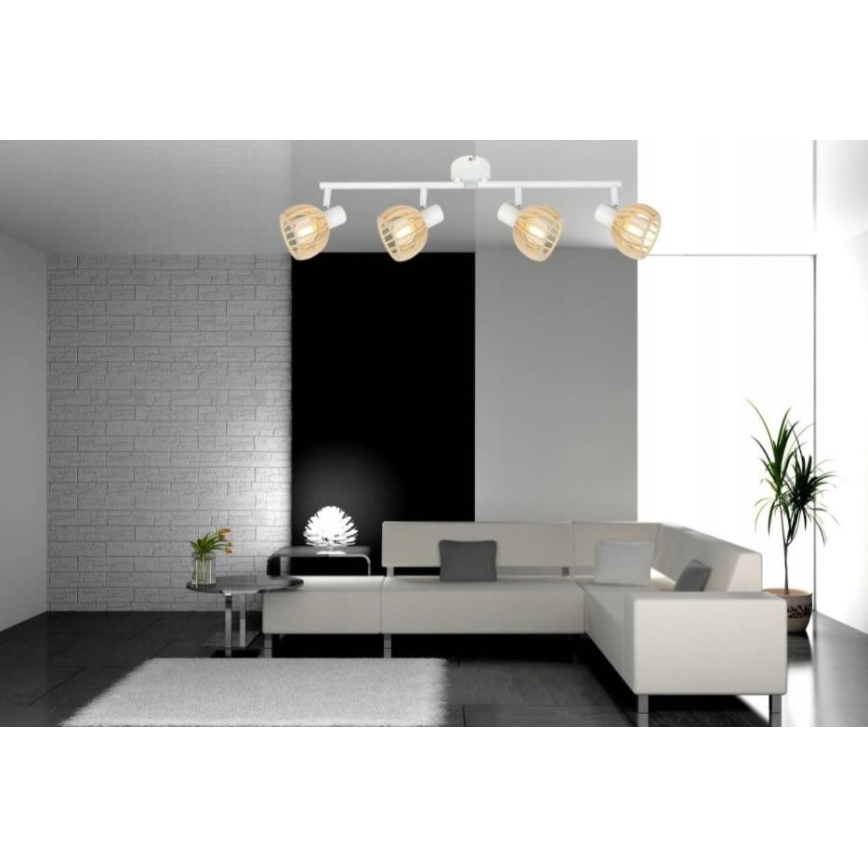 Spot ATARRI 4xE14/25W/230V blanc/beige