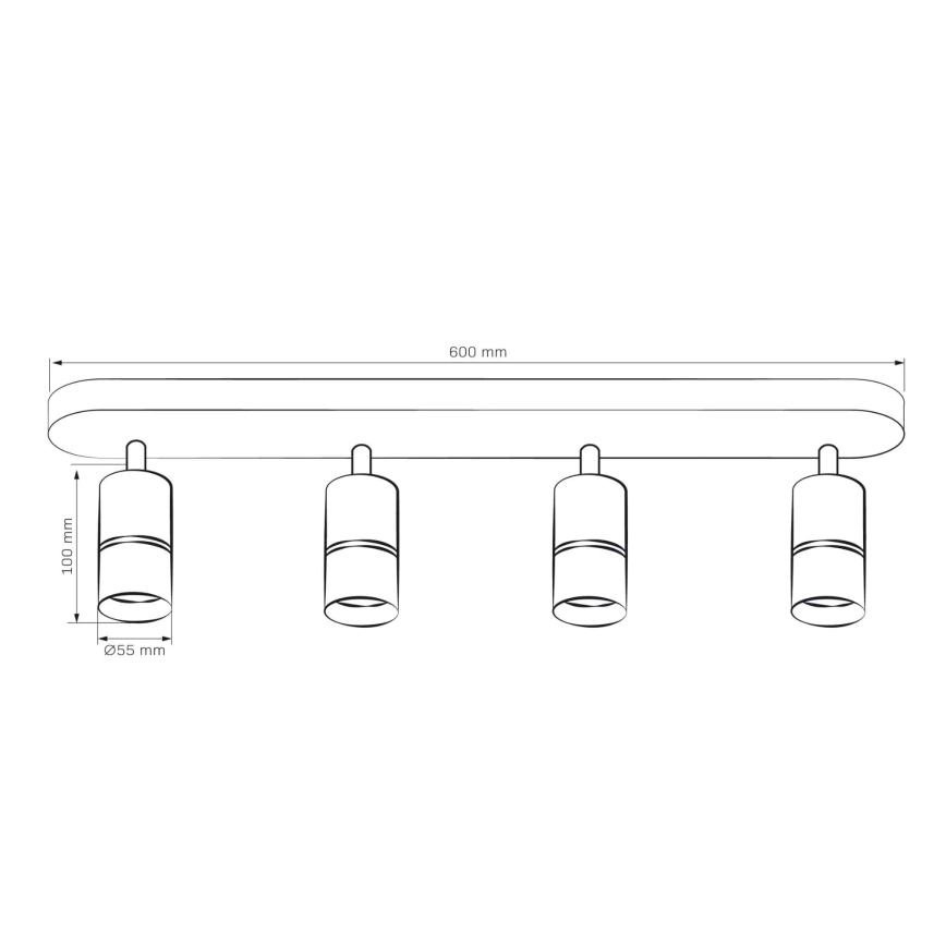Spot BAMBOO 4xGU10/10W/230V zwart