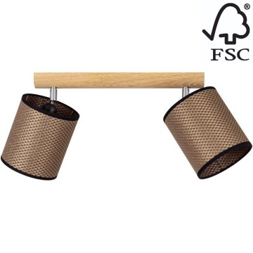 Spot BENITA 2xE27/25W/230V bruin/eiken – FSC gecertificeerd