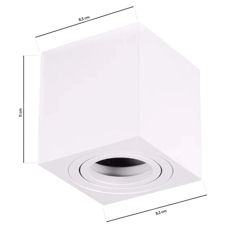 Spot BIMA 1xGU10/25W/230V carré blanc