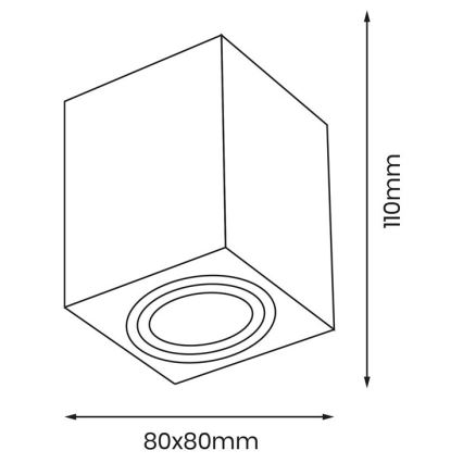 Spot BIMA 1xGU10/25W/230V vierkant zwart