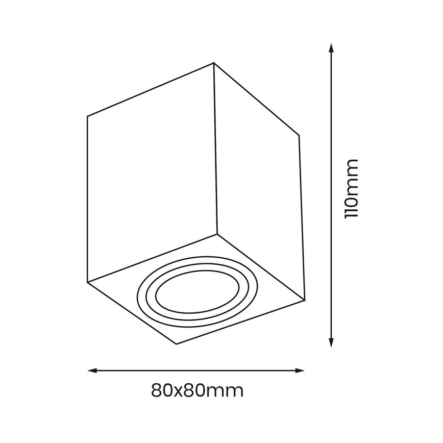 Spot BIMA 1xGU10/25W/230V vierkant zwart