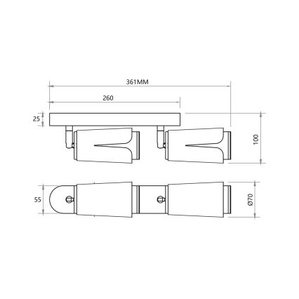 Spot BLOEM 2xGU10/8W/230V wit