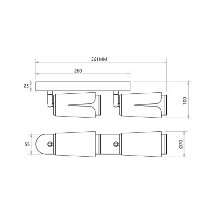 Spot BLOEM 2xGU10/8W/230V zwart